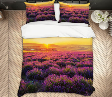 3D Purple Flowers 60229 Bed Pillowcases Quilt