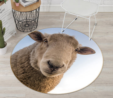 3D Sheep 82270 Animal Round Non Slip Rug Mat