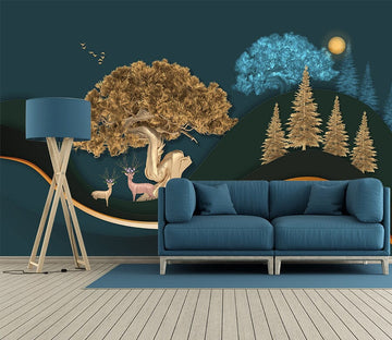 3D Fallow Deer Grove WC066 Wall Murals Wallpaper AJ Wallpaper 2 