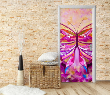 3D Purple Butterfly 3284 Skromova Marina Door Mural