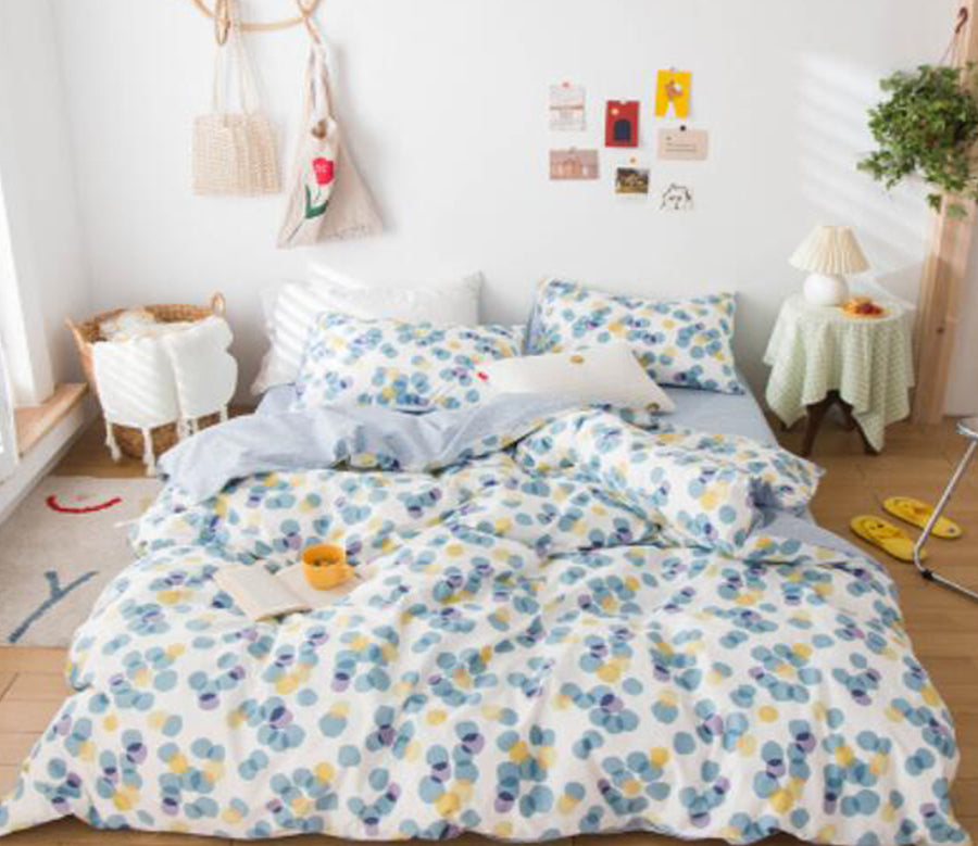 3D Blue Floral 50011 Bed Pillowcases Quilt