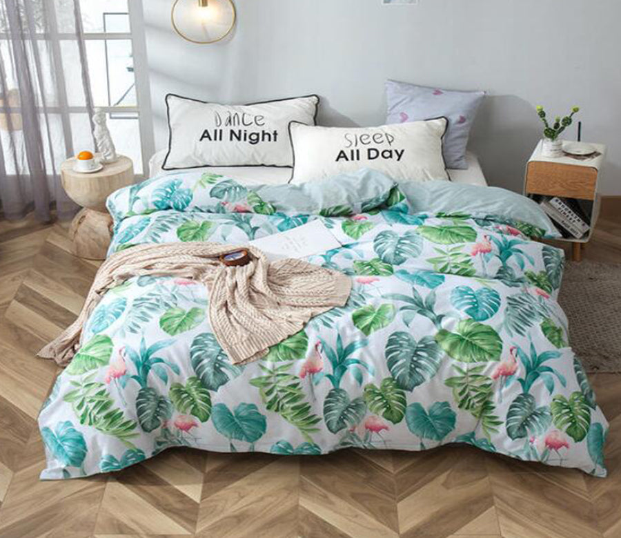 3D Green Leaf 4197 Bed Pillowcases Quilt