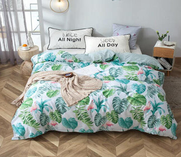3D Green Leaf 4197 Bed Pillowcases Quilt