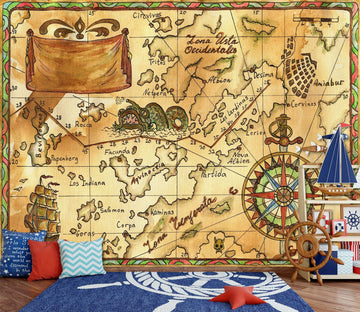 3D Nautical Route 2048 World Map Wall Murals Wallpaper AJ Wallpaper 2 