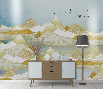 3D Golden Deer WC1547 Wall Murals