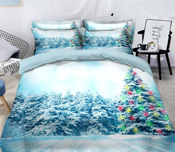3D Snowfield Snow Tree 45096 Christmas Quilt Duvet Cover Xmas Bed Pillowcases