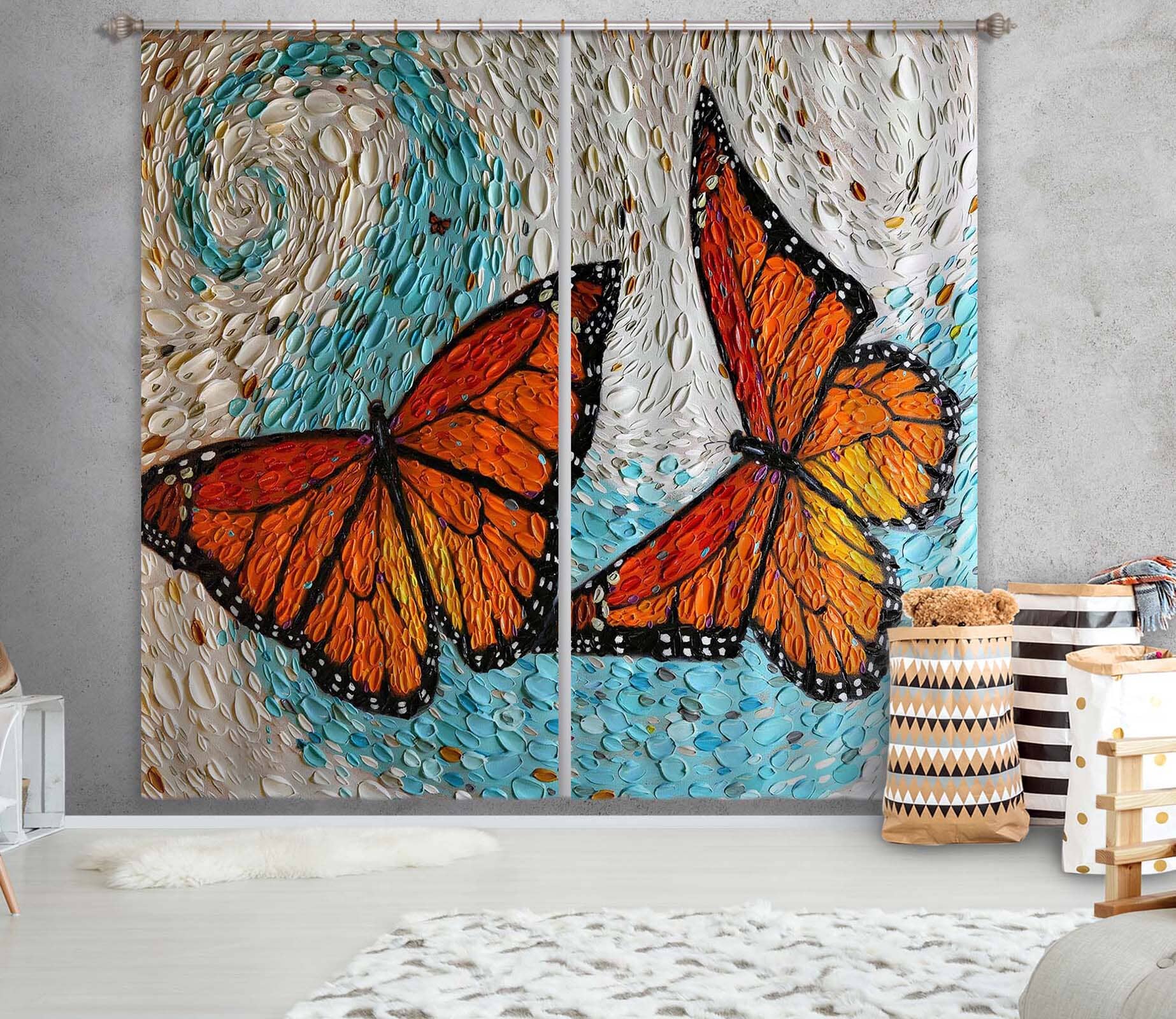 3D Butterfly Specimen 064 Dena Tollefson Curtain Curtains Drapes Curtains AJ Creativity Home 