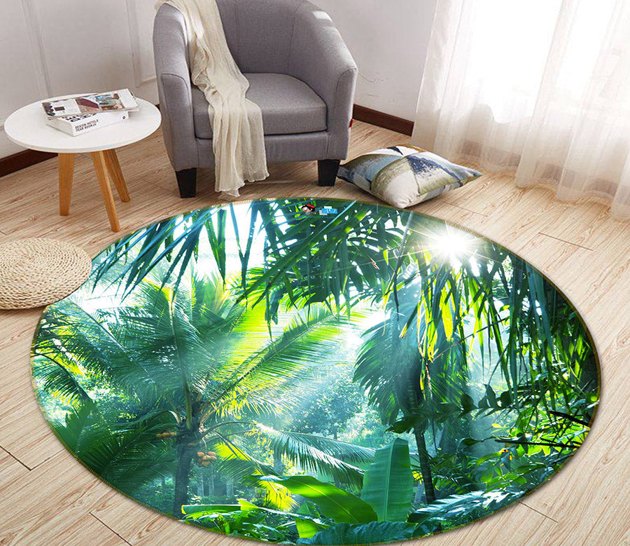 3D Jungle 66176 Round Non Slip Rug Mat