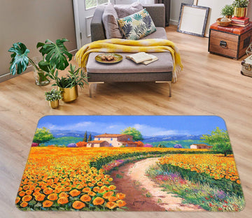 3D Flower Path 75290 Non Slip Rug Mat