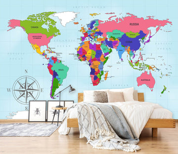 3D Color Art 2167 World Map Wall Murals Wallpaper AJ Wallpaper 2 