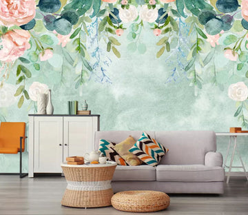3D Flowers And Leaves 2124 Wall Murals