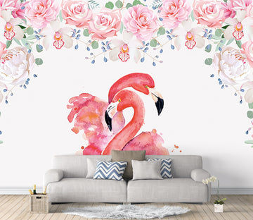 3D Flamingo Rose WG195 Wall Murals