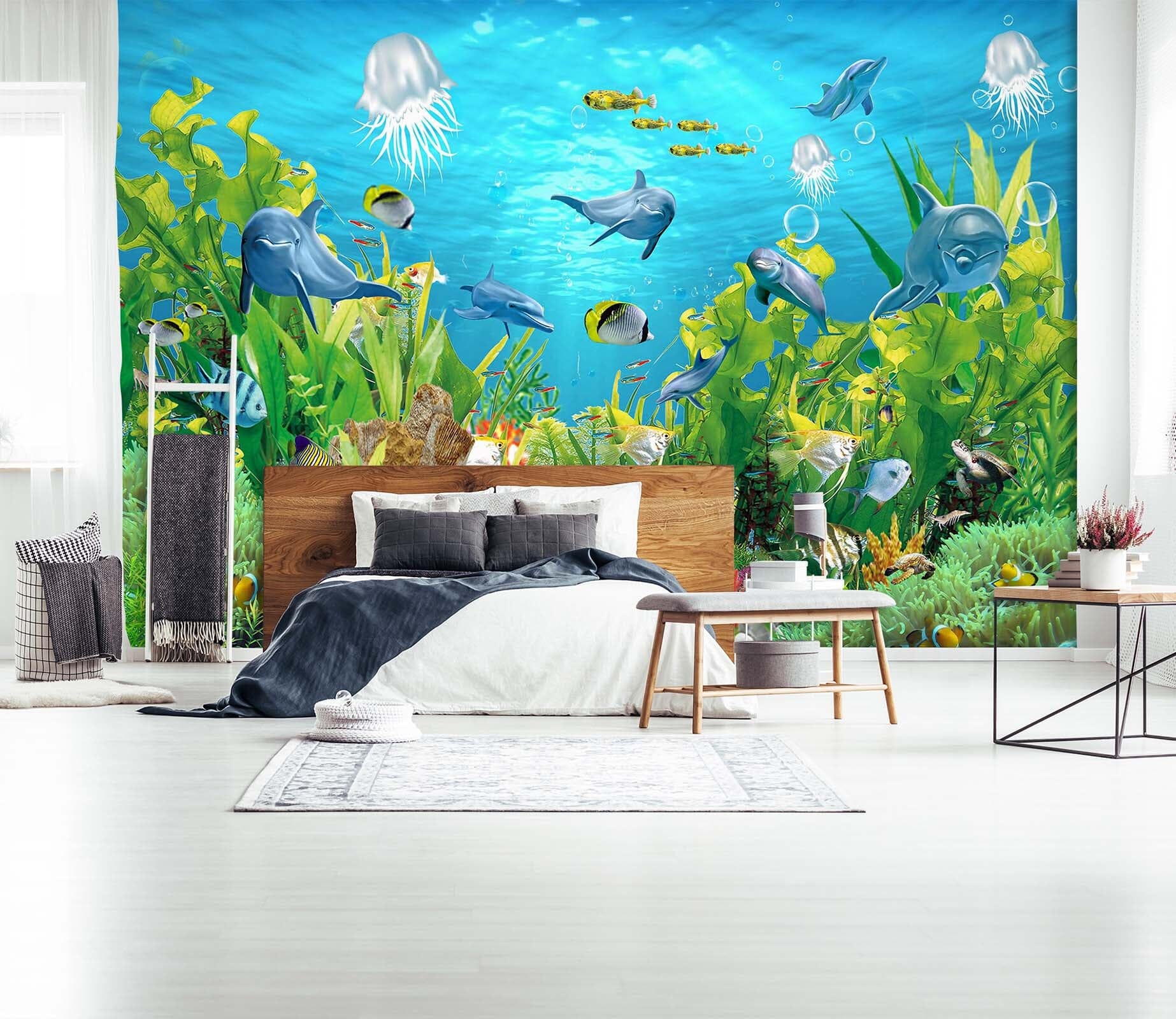 3D Dolphin Cute 1628 Wall Murals Wallpaper AJ Wallpaper 2 