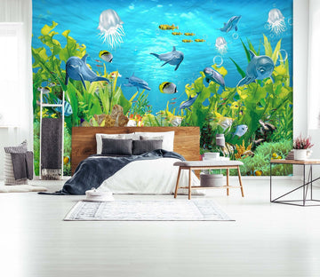 3D Dolphin Cute 1628 Wall Murals Wallpaper AJ Wallpaper 2 