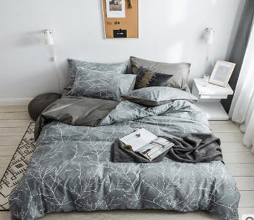 3D Branches Gray 14044 Bed Pillowcases Quilt