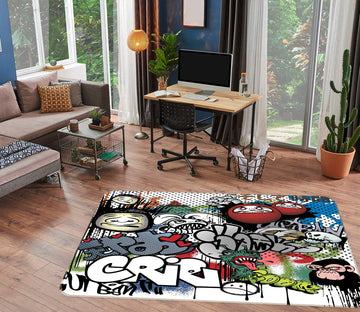 3D Graffiti Letters 30092 Non Slip Rug Mat