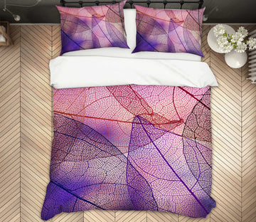 3D Purple Leaves 13147 Bed Pillowcases Quilt