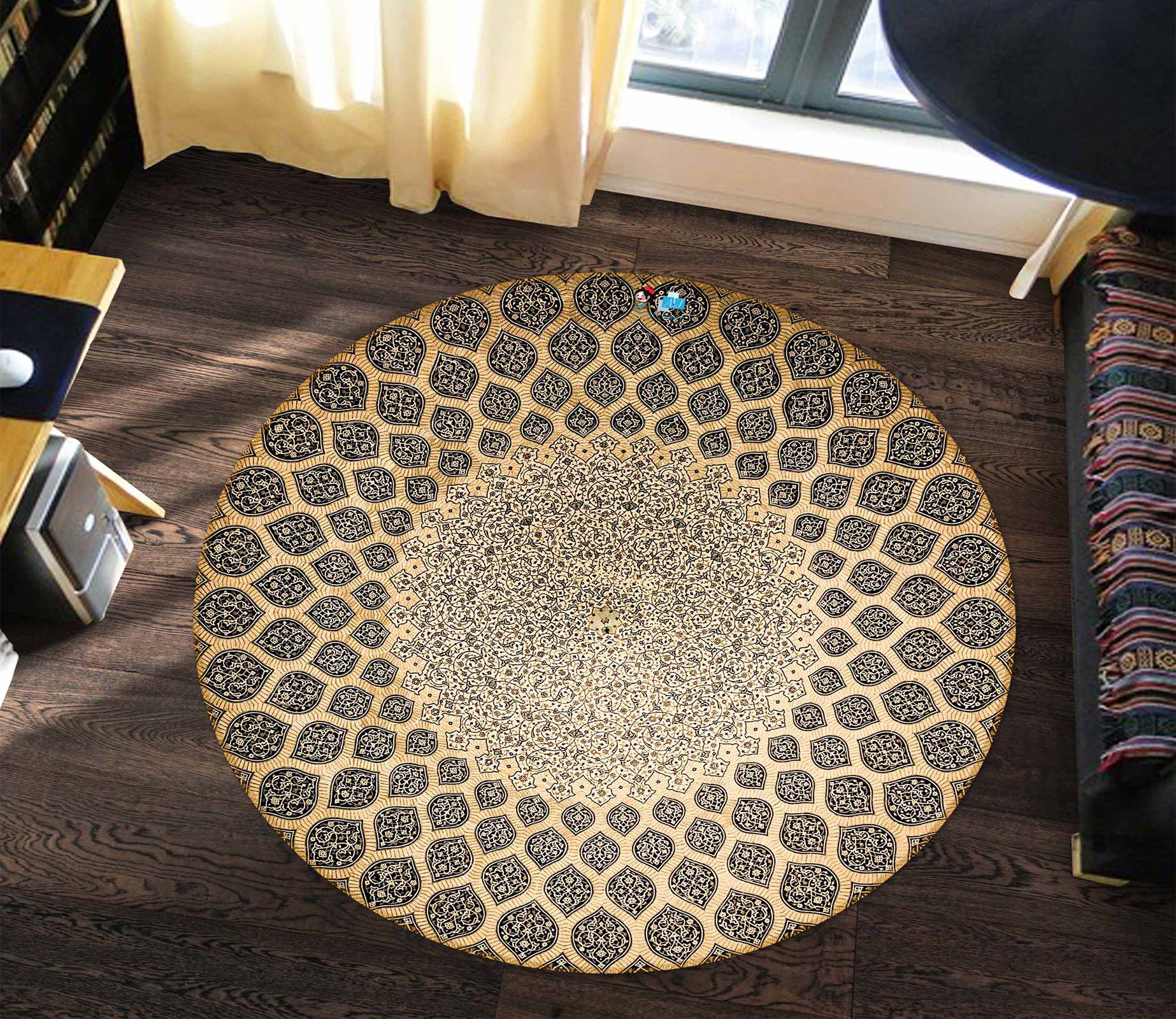 3D Pattern 72145 Round Non Slip Rug Mat