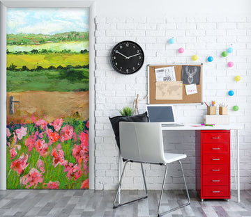 3D Lawn Pink Flower Bush 93148 Allan P. Friedlander Door Mural