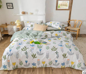 3D Grass Leaves 13186 Bed Pillowcases Quilt