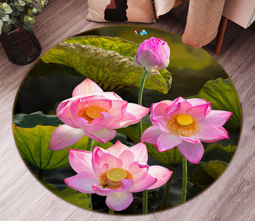 3D Lotus 71169 Round Non Slip Rug Mat