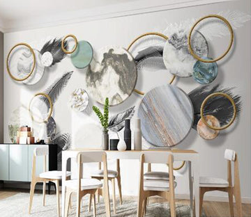 3D Black Feather WC1805 Wall Murals