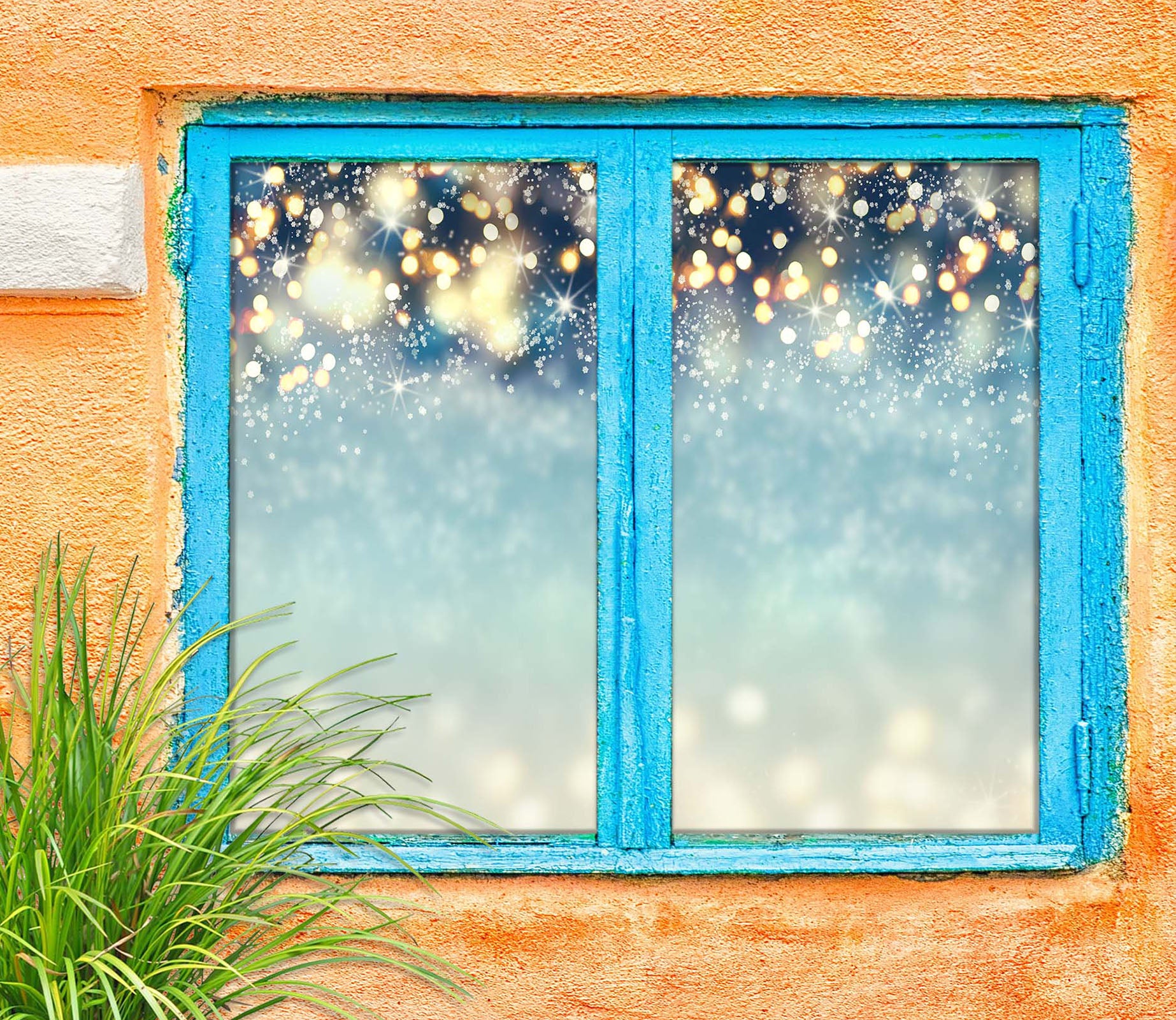 3D Light Snow 42146 Christmas Window Film Print Sticker Cling Stained Glass Xmas