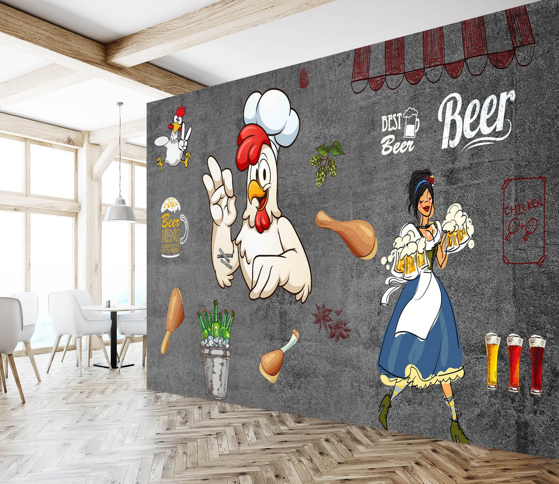3D Chicken Food 3017 Wall Murals Wallpaper AJ Wallpaper 2 