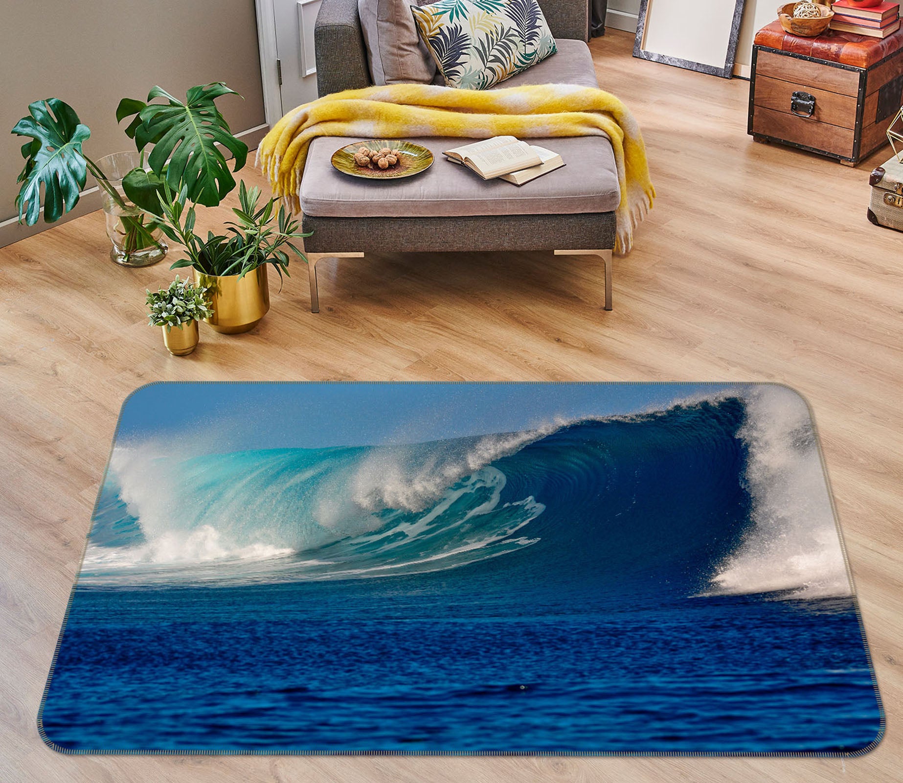3D Ocean Waves 36004 Non Slip Rug Mat