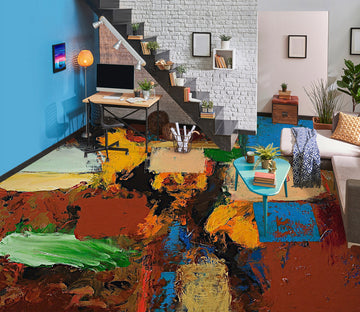 3D Brown Paint Pattern 9922 Allan P. Friedlander Floor Mural