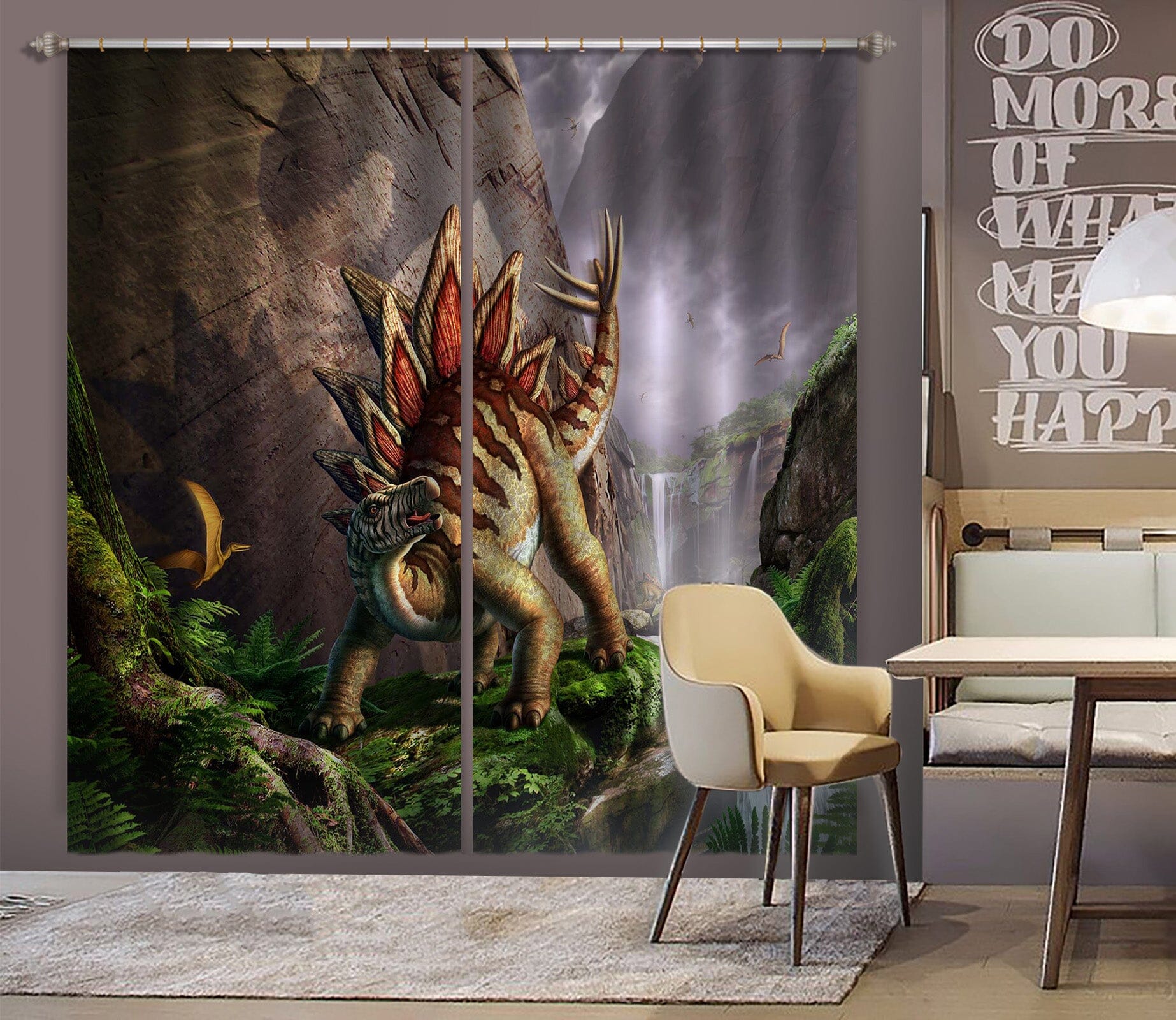 3D Fierce Dinosaur 041 Jerry LoFaro Curtain Curtains Drapes Curtains AJ Creativity Home 