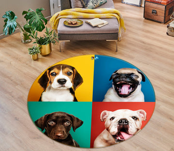 3D Dog 74292 Round Non Slip Rug Mat