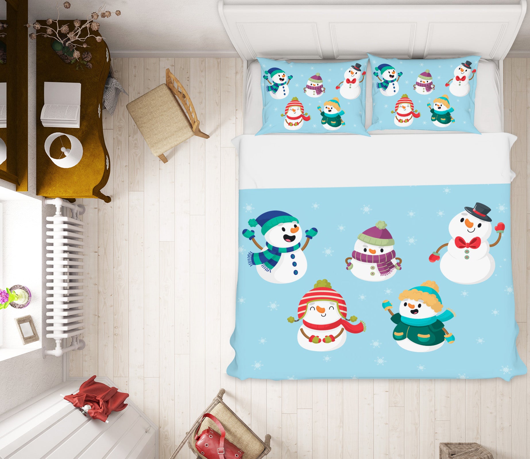3D Snowman 63175 Bed Pillowcases Quilt