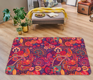 3D Red Pattern 35031 Non Slip Rug Mat