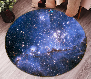 3D Purple Starry Sky 74092 Round Non Slip Rug Mat