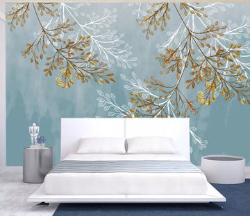3D Leaves Floating 2189 Wall Murals