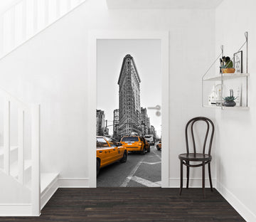 3D Gray Building Yellow Car 101146 Assaf Frank Door Mural