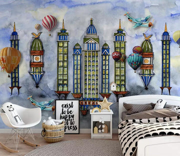 3D Building Balloon WC808 Wall Murals