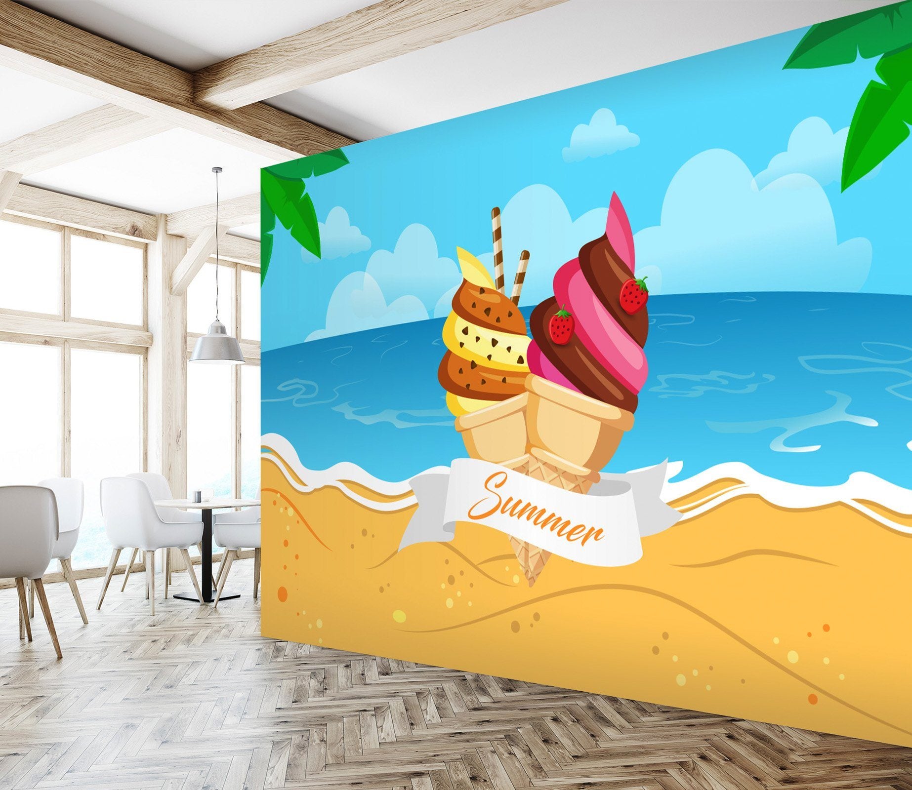 3D Beach Ice Cream 216 Wallpaper AJ Wallpaper 2 