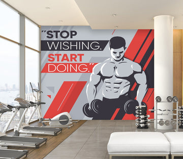 3D Dumbbell Men 288 Wall Murals Wallpaper AJ Wallpaper 2 