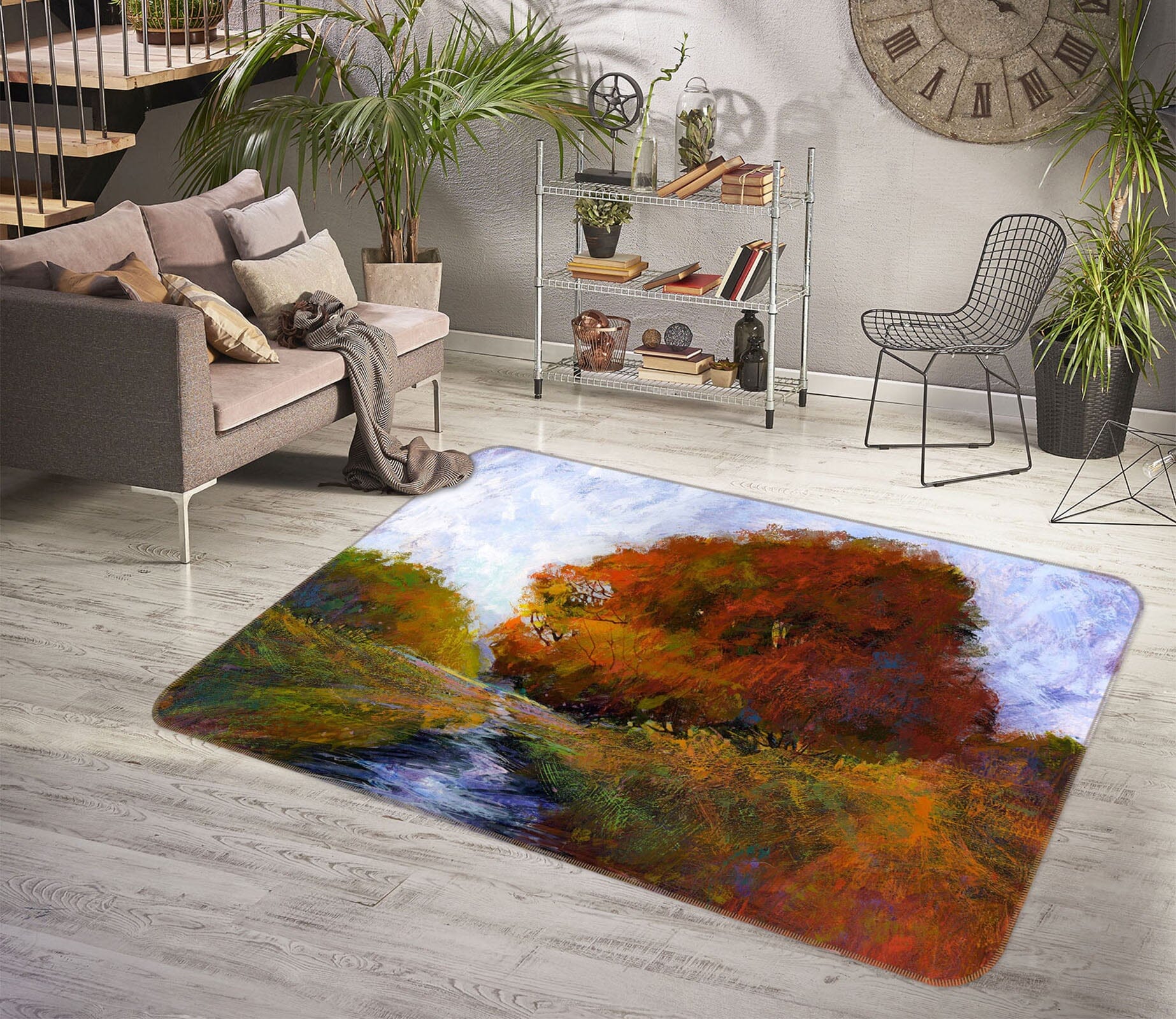 3D Autumn Forest 102 Michael Tienhaara Rug Non Slip Rug Matt Mat AJ Creativity Home 