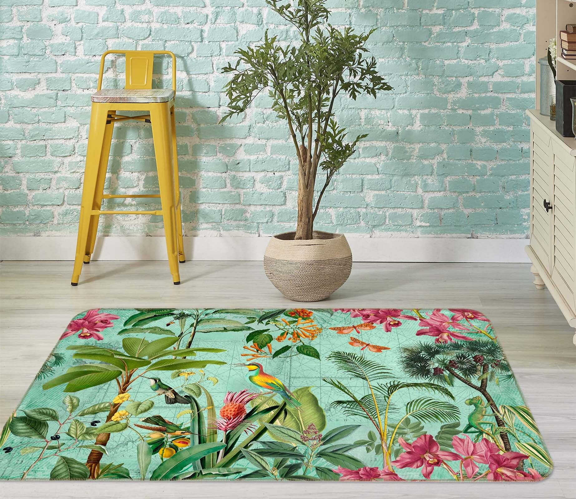 3D Forest Flowers 1023 Andrea haase Rug Non Slip Rug Mat Mat AJ Creativity Home 