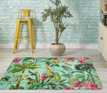 3D Forest Flowers 1023 Andrea haase Rug Non Slip Rug Mat Mat AJ Creativity Home 