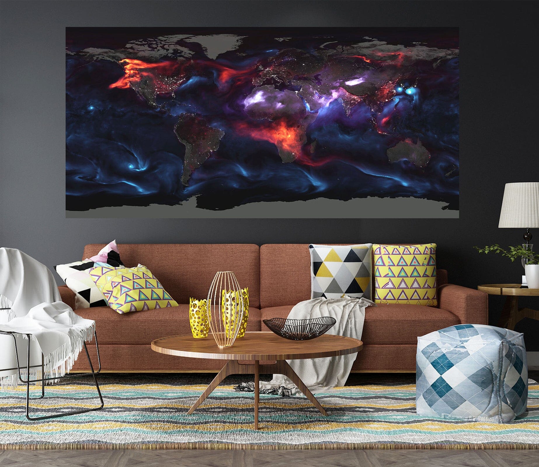 3D Color Starry Sky 110 World Map Wall Sticker Wallpaper AJ Wallpaper 2 