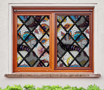 3D Graffiti Debris 468 Window Film Print Sticker Cling Stained Glass UV Block