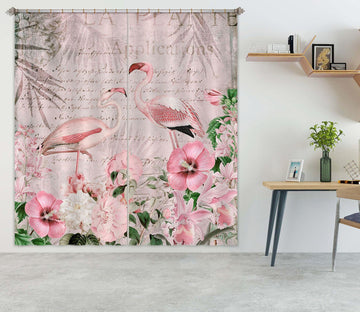 3D Flamingo Paradise 053 Andrea haase Curtain Curtains Drapes Curtains AJ Creativity Home 