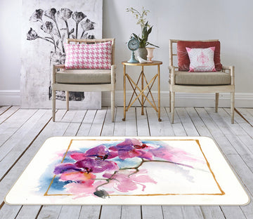 3D Colored Flowers 1007 Anne Farrall Doyle Rug Non Slip Rug Mat Mat AJ Creativity Home 
