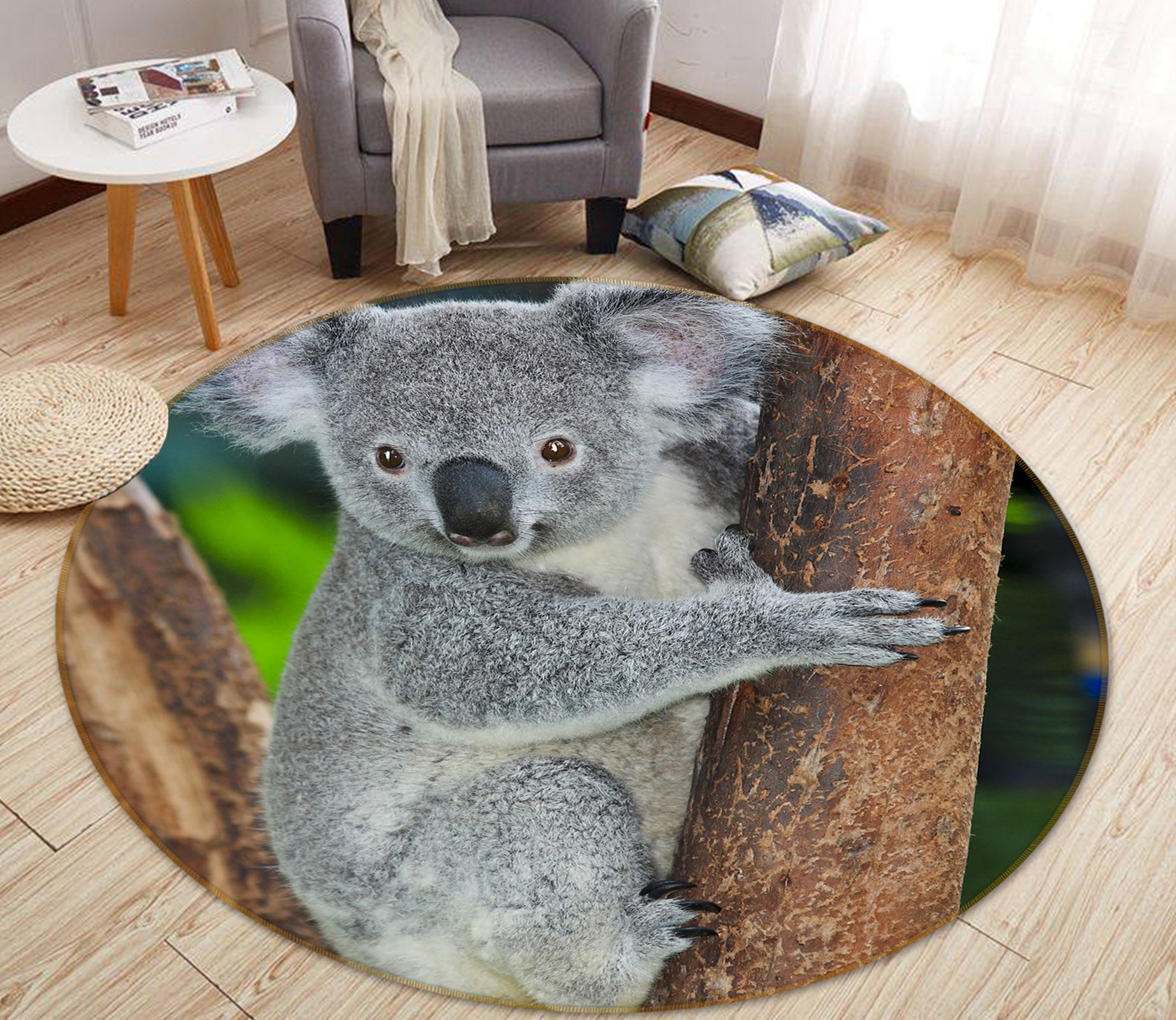 3D Koala 37188 Animal Round Non Slip Rug Mat