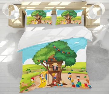 3D Big Tree Child 19161 Bed Pillowcases Quilt