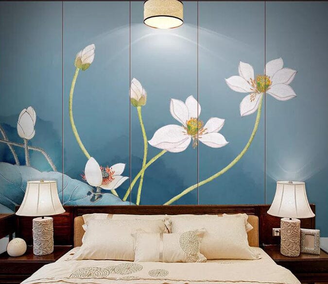 3D Lotus Flower 2129 Wall Murals Wallpaper AJ Wallpaper 2 